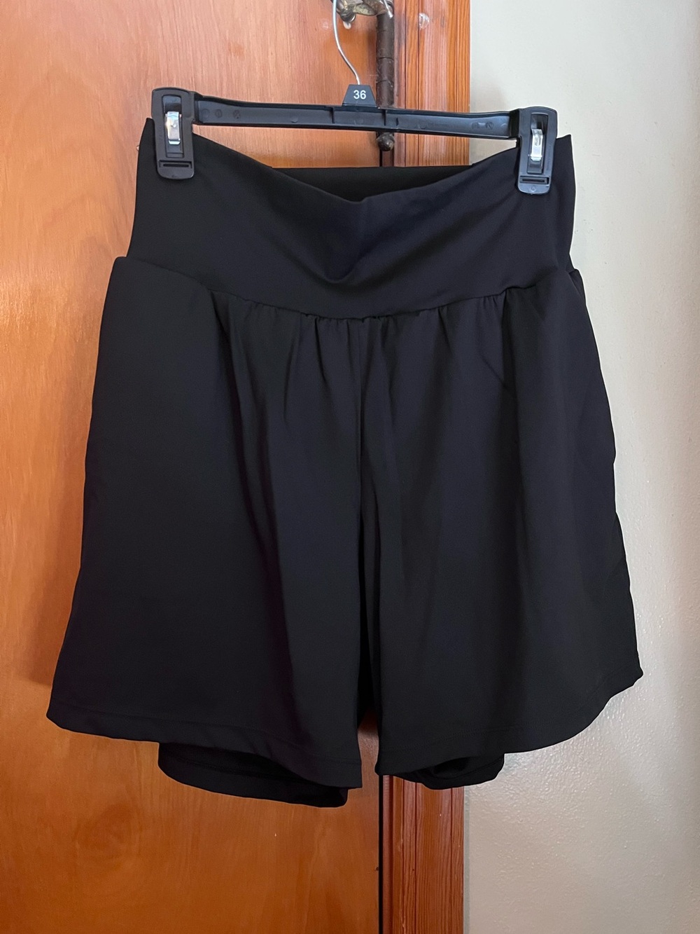 HALARA Black High-Waist Shorts with built in biker shorts
